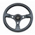 Grant 772 Steering Wheel, Formula GT, 12 in Diameter, 3 in Dish, 3-Spoke, Black Vinyl Grip, Aluminum, Black Anodized, Each