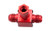 Peterson Fluid 09-1960 Fitting, In-Line Port, 12 AN Male x 12 AN Male, 5/8-18 in Female Port, Aluminum, Red Anodized, Peterson Temperature Port, Each