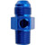 Russell 670060 Fitting, Gauge Adapter, Straight, 6 AN Male to 3/8 in NPT Male, 1/8 in NPT Gauge Port, Aluminum, Blue Anodized, Each