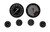Classic Instruments AX151GBLF Gauge Kit, AutoCross, Analog, Fuel / Oil Pressure / Speedometer / Tachometer / Voltmeter / Water Temperature, Full Sweep, Low Step Black Bezel, Flat Lens, 4-5/8 in / 2-1/8 in Diameter, Black / Gray Face, Kit
