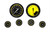 Classic Instruments AX151YBLF Gauge Kit, AutoCross, Analog, Fuel / Oil Pressure / Speedometer / Tachometer / Voltmeter / Water Temperature, Full Sweep, Low Step Black Bezel, Flat Lens, 4-5/8 in / 2-1/8 in Diameter, Black / Yellow Face, Kit