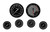 Classic Instruments AX351GBLF Gauge Kit, AutoCross, Analog, Fuel / Oil Pressure / Speedometer / Tachometer / Voltmeter / Water Temperature, Full Sweep, Low Step Black Bezel, Flat Lens, 4-5/8 in / 2-5/8 in Diameter, Black / Gray Face, Kit