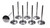Del West IV-2180-6T-CRST-8 Intake Valve, 2.180 in Head, 11/32 in Valve Stem, 5.540 in Long, Titanium, Small Block Chevy, Set of 8