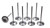 Del West IV-2180-7T-310-CRST-8 Intake Valve, 2.180 in Head, 5/16 in Valve Stem, 5.640 in Long, Titanium, Small Block Chevy, Set of 8