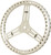 Longacre 52-56866 Steering Wheel, Sprint, 15 in Diameter, Flat, 3-Spoke, Drilled / Shot Peened Grip, Aluminum, Natural, Each