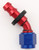 XRP-Xtreme Racing Prod. 234504 Fitting, Hose End, Push-On, 45 Degree, 4 AN Hose Barb to 4 AN Female, Aluminum, Blue / Red Anodized, Each