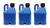 Flo-Fast 50102-3 Utility Jug, Stackable, 5 gal, 11 x 11-1/4 x 18-1/2 in Tall, O-Ring Seal Cap, Petcock Vent, Square, Plastic, Blue, Set of 3