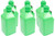 Scribner 2000GG-CASE Utility Jug, 5 gal, 9-1/2 x 9-1/2 x 21-3/4 in Tall, Gasket Seal Cap, Flip-Up Vent, Square, Plastic, Glow Green, Set of 6