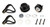 Jones Racing Products 1020-CT-SB Pulley Kit, 6-Rib / 7-Rib Serpentine, Aluminum, Black Anodized, Small Block Chevy, Kit