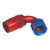 Big End 12602 Hose Fitting, -6 AN Female to 120 Degree Hose, Swivel, Red/Blue
