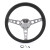 Grant 1921 GM 1968-1994, Classic Steering Wheel, 13.75 in. 1 in. Dish, 3 Spoke, Black Leather Grip, Bowtie Logo, Aluminum, Polished, Each