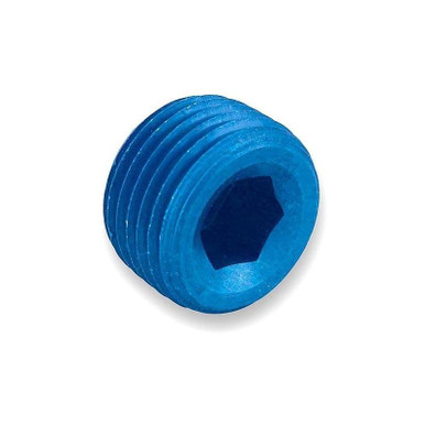 3/8 NPT Aluminum Pipe Plug - Allen Socket Silver Finish For Hot Rod, IMCA, NHRA & Street Rods 7 thumbnail image