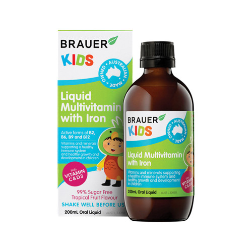 Brauer Kids Multivitamin with Iron Liquid 200ml