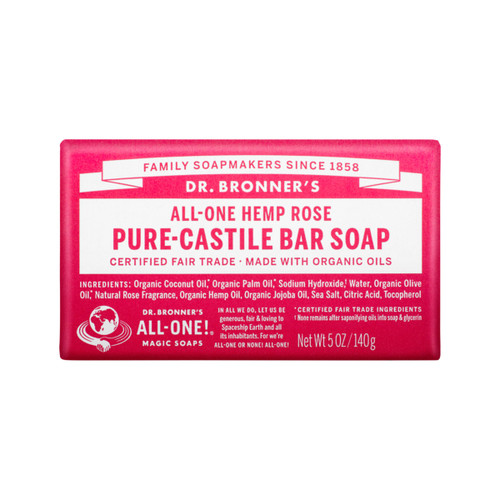 Dr. Bronner's Pure-Castile Bar Soap Rose 140g