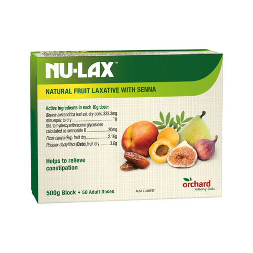 NuLax Natural Fruit Laxative w Senna Block 500g