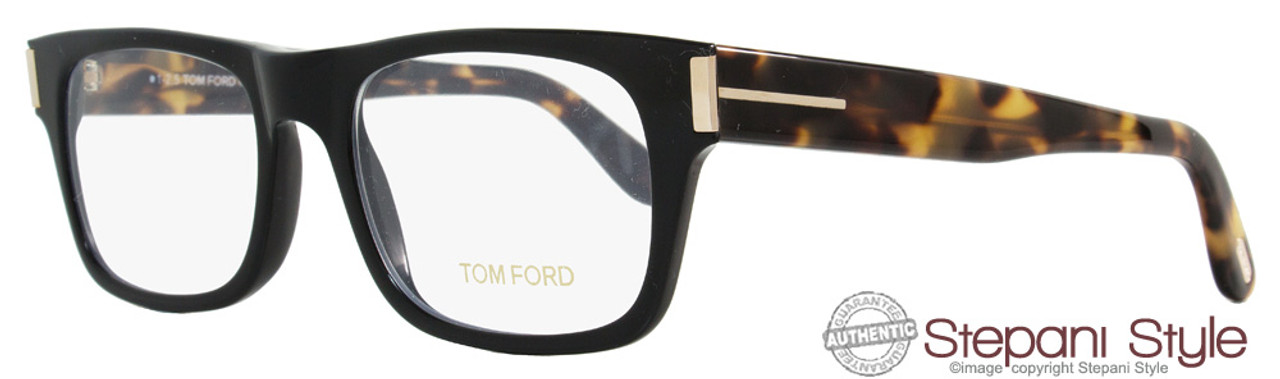 Tom Ford Rectangular Eyeglasses TF5274 001 Size: 54mm Shiny Black/Havana  FT5274