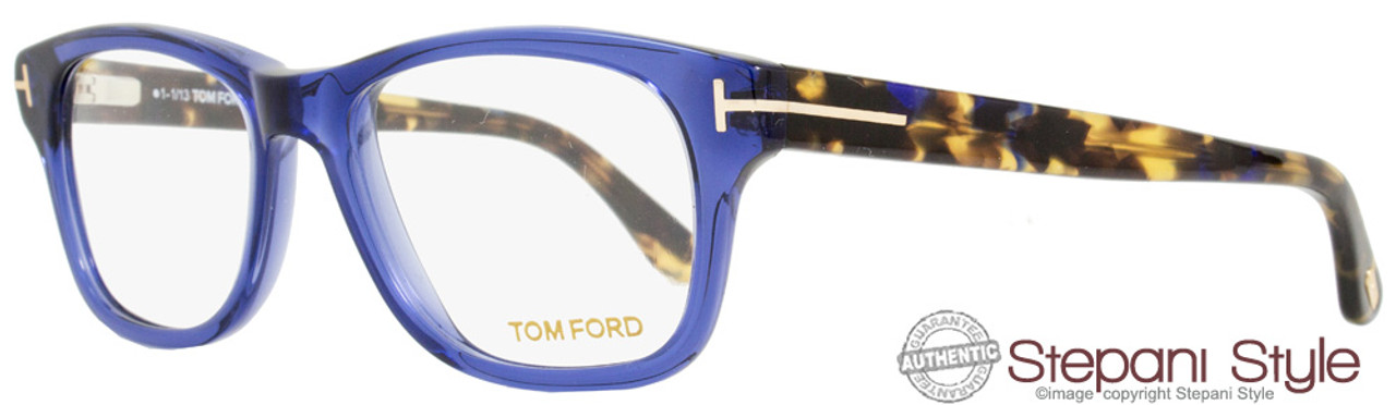 Tom Ford Rectangular Eyeglasses TF5147 090 Size: 50mm Transp. Blue/Tortoise  FT5147