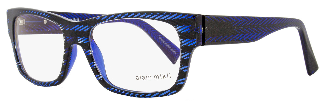 Alain Mikli Rectangular Eyeglasses A01320 B08G Size 53mm Blue Herringbone 1320