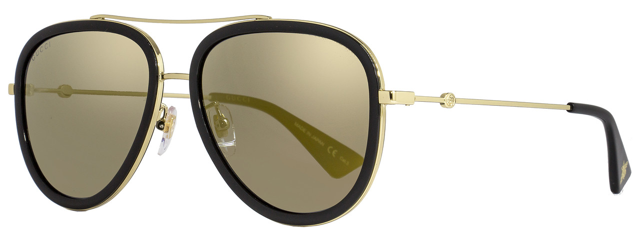 gucci women's gold aviator sunglasses