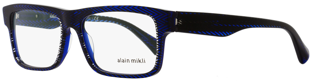 Alain Mikli Rectangular Eyeglasses A03046 B08G Size 57mm Blue Chevron 3046