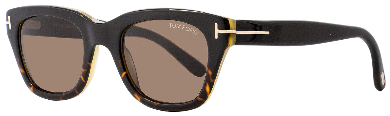 Tom Ford Rectangular Sunglasses TF237 Snowdon 05J Black/Havana/Honey FT0237