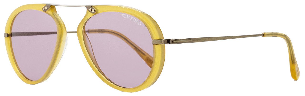 Tom Ford Oval Sunglasses TF473 Aaron 39Y Opal Honey/Antique Bronze FT0473