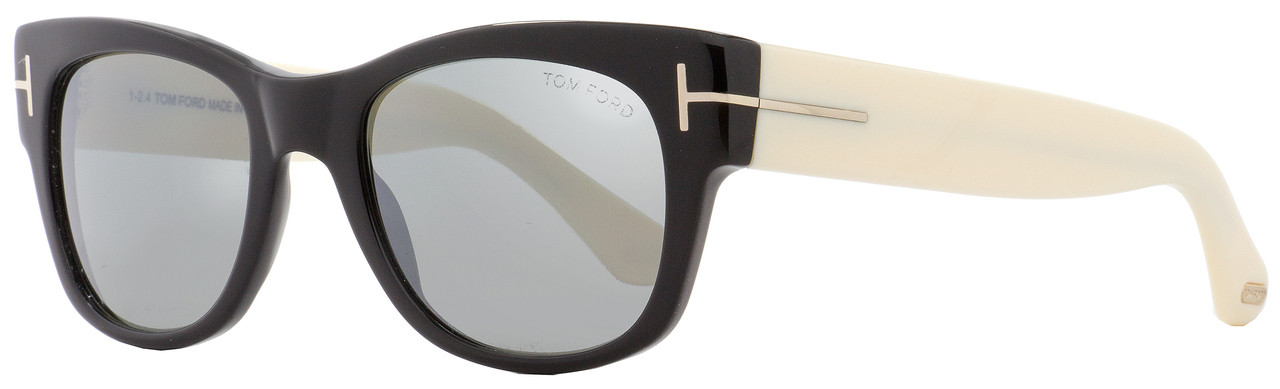 Tom Ford Oval Sunglasses TF58 Cary 05C Black/Ivory 52mm FT058