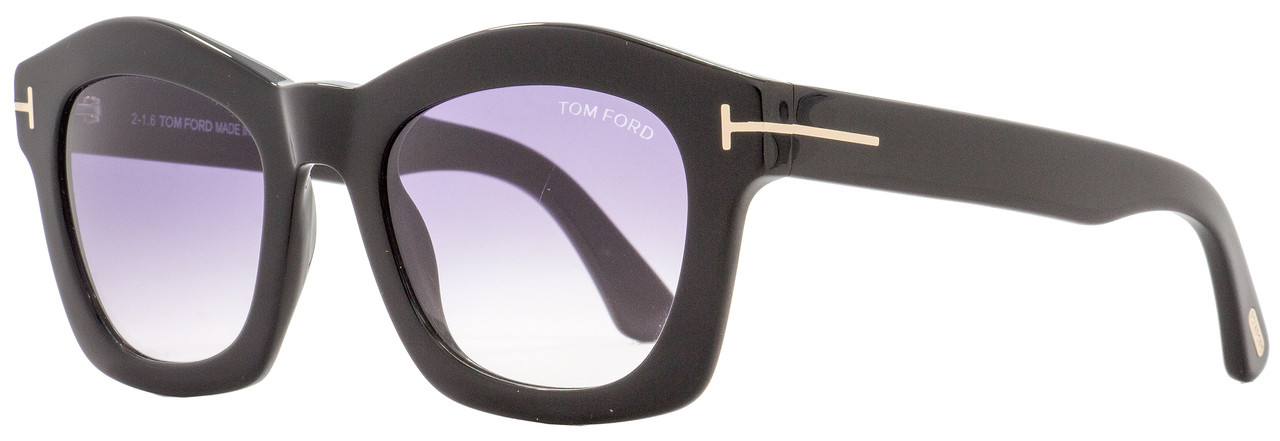 Tom Ford Oval Sunglasses TF431 Greta 01Z Black/Gold 50mm FT0431