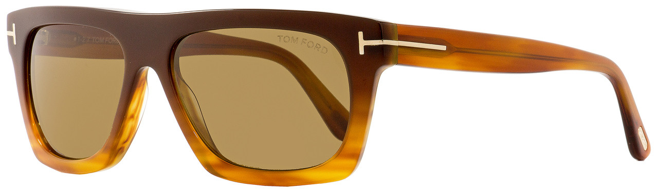 Tom Ford Rectangular Sunglasses TF592 Ernesto-02 50E Brown/Blonde Havana  55mm FT0592