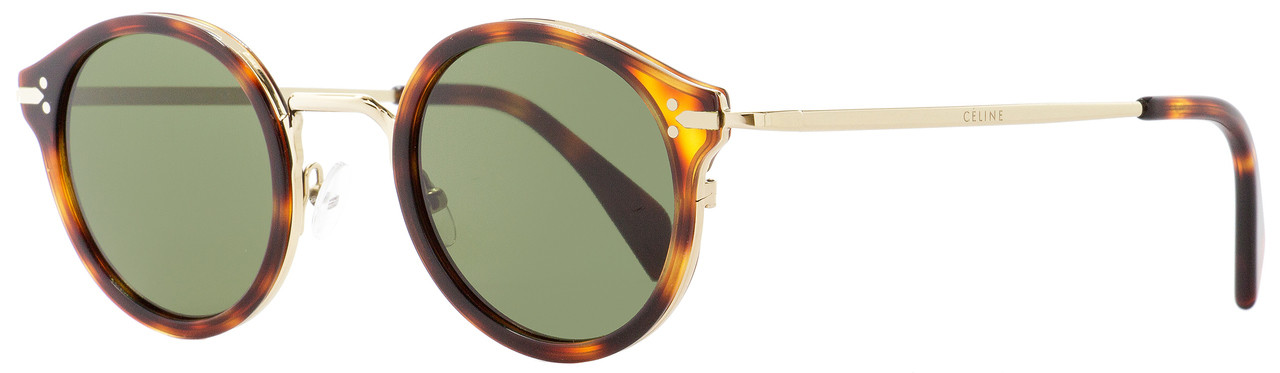 Celine Round Sunglasses CL41082S 3UA1E Gold/Havana 46mm 41082