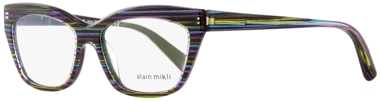 Alain Mikli Rectangular Eyeglasses A03016 3026 Mulit Color Striped Glitter 53mm 3016