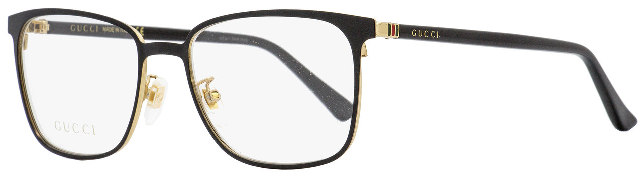 gucci black and gold eyeglasses