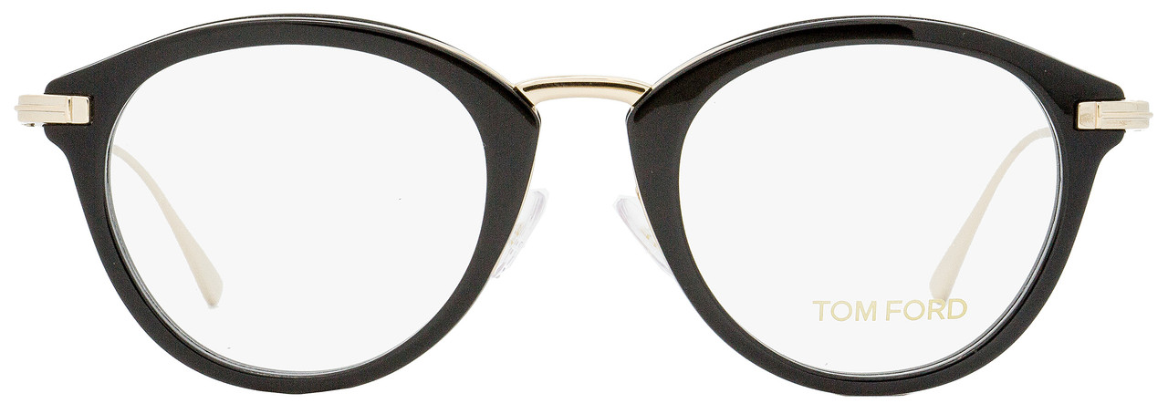 Tom Ford Oval Eyeglasses TF5497 001 Black/Gold 48mm FT5497