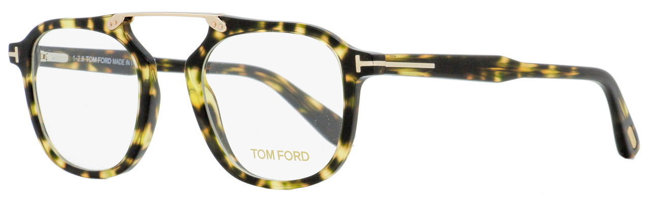 Tom Ford Square Eyeglasses TF5495 056 Green Havana 48mm FT5495