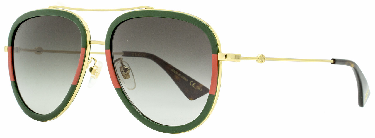 gucci gold and green sunglasses