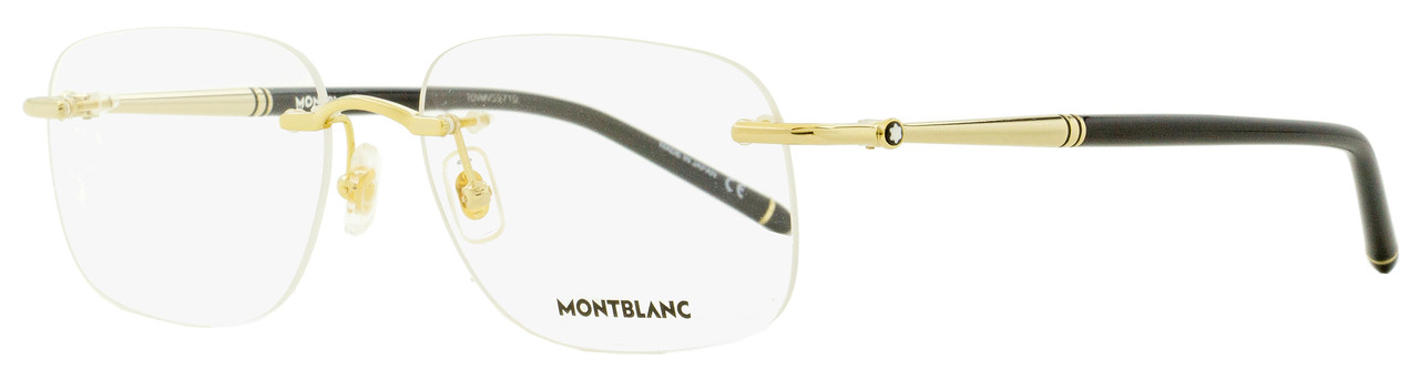 Montblanc Rimless Eyeglasses MB0071O 003 Gold/Black 58mm 0071