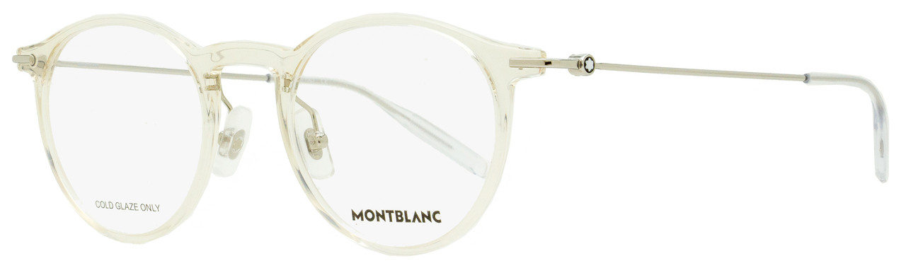 Montblanc Pantos Eyeglasses MB0099O 002 Transparent Beige/Silver 48mm 0099