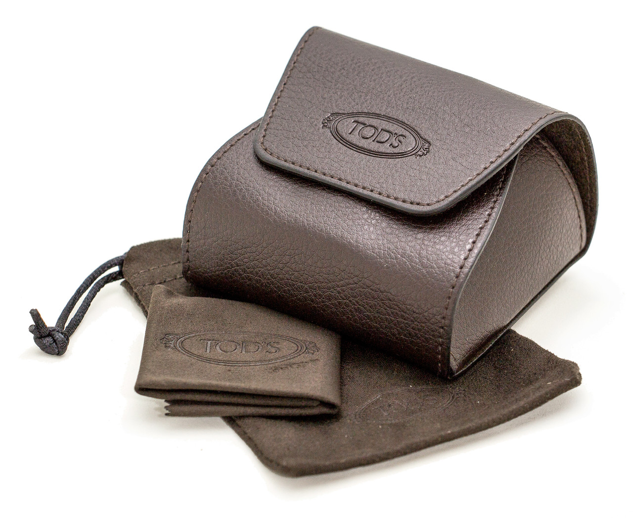 Fossil Eyeglasses/Sunglasses Case Brown Felt Blue Lining | eBay