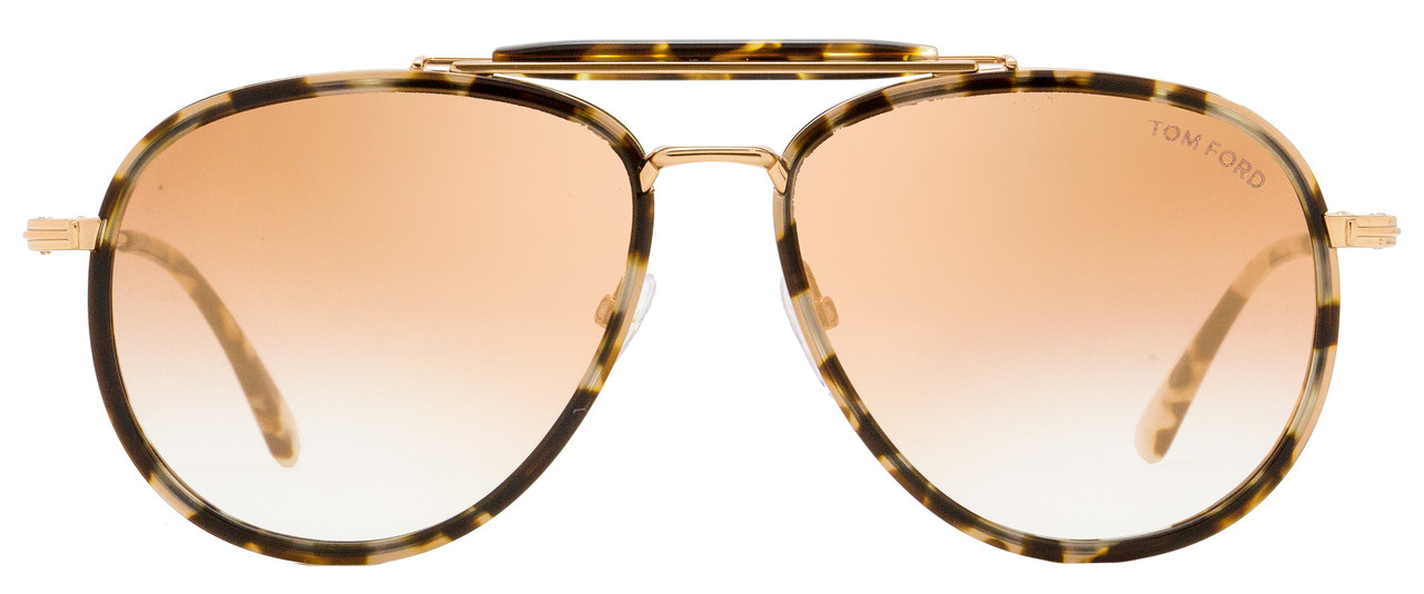 Tom Ford Pilot Sunglasses TF666 Tripp 55Z White Havana/Pink Gold