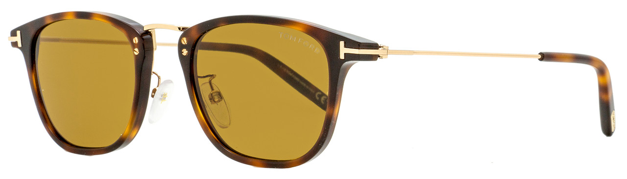 Tom Ford Rectangular Sunglasses TF672 Beau 53E Dark Havana