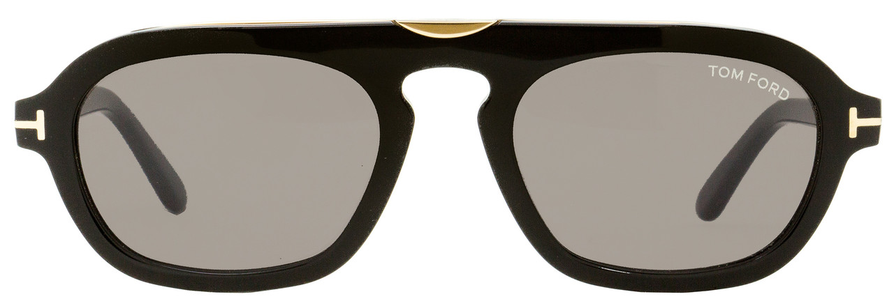 Tom Ford Rectangular Sunglasses TF736 Sebastian-02 01A Black/Gold 53mm  FT0736