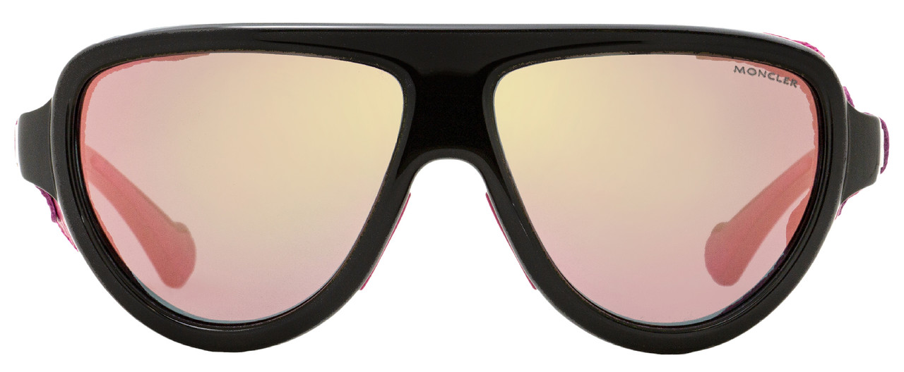 Moncler Shield Sunglasses ML0089 01Z Black/Pink Leather 57mm 0089