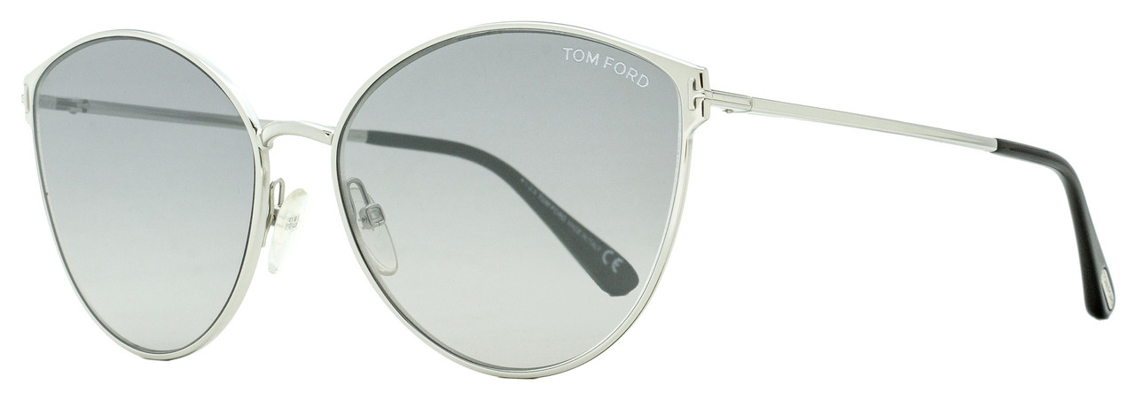 Tom Ford Cateye Sunglasses TF654 Zeila 18C Rhodium/Black 60mm FT0654
