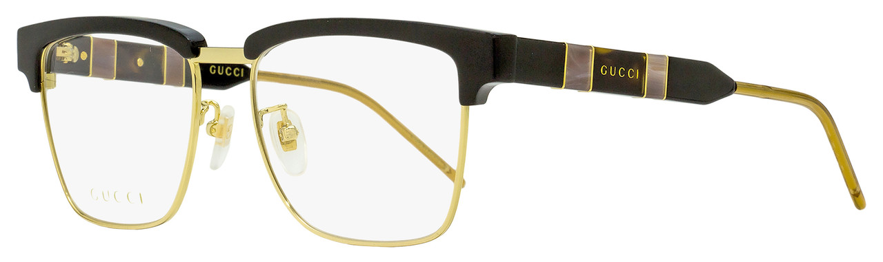Gucci Lunettes Rectangulaires GG0605O 001 Or/Noir 52mm 605