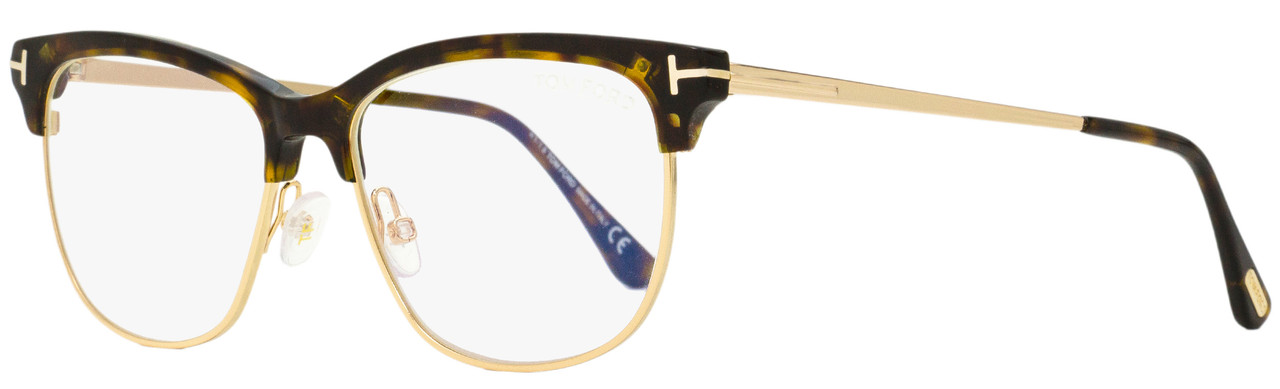 Tom Ford Blue Block Eyeglasses TF5546B 052 Havana/Gold 54mm FT5546