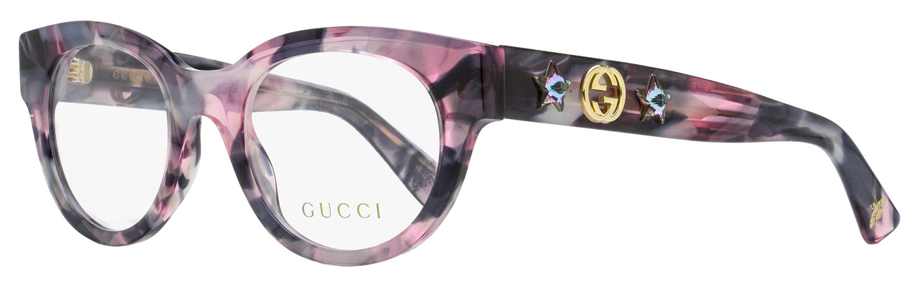 Gucci Oval Eyeglasses Gg0209o 003 Pink Gray Havana 48mm 209