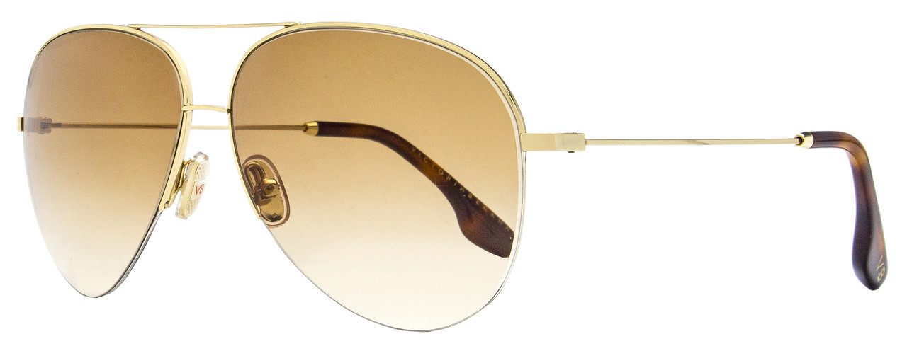 FOSSIL FW224 Women's 62mm Gold Frame Brown Lens Designer Aviator Sunglasses  NEW | eBay