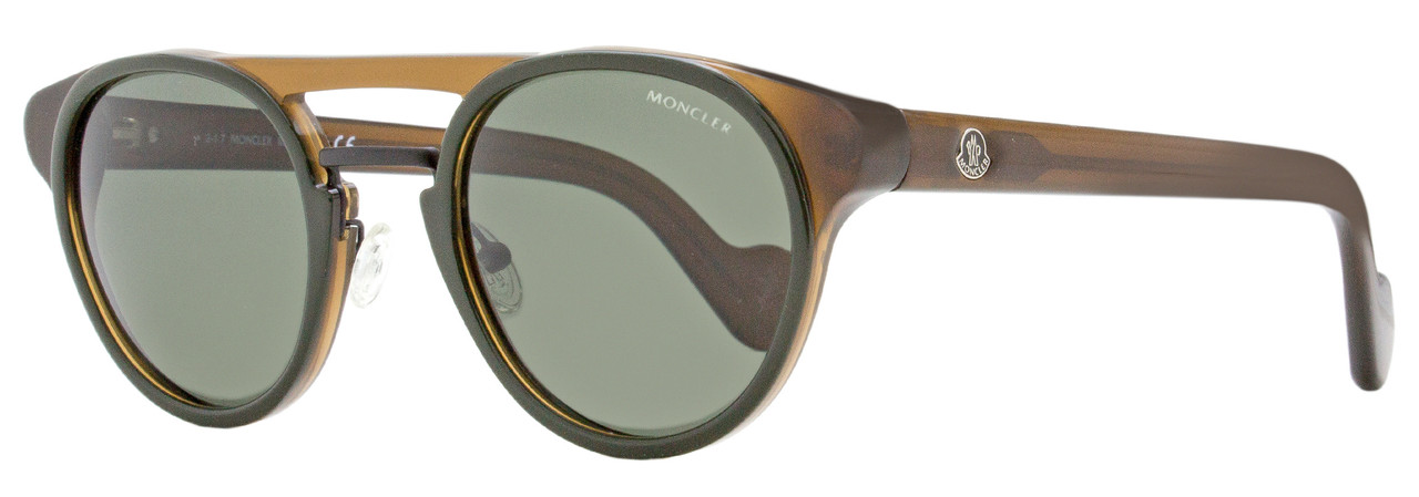 moncler brown tortoiseshell round sunglasses