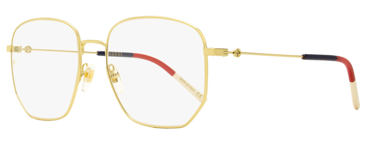 Gucci Octagonal Eyeglasses GG0396O 002 Gold/Sylvie 56mm 396