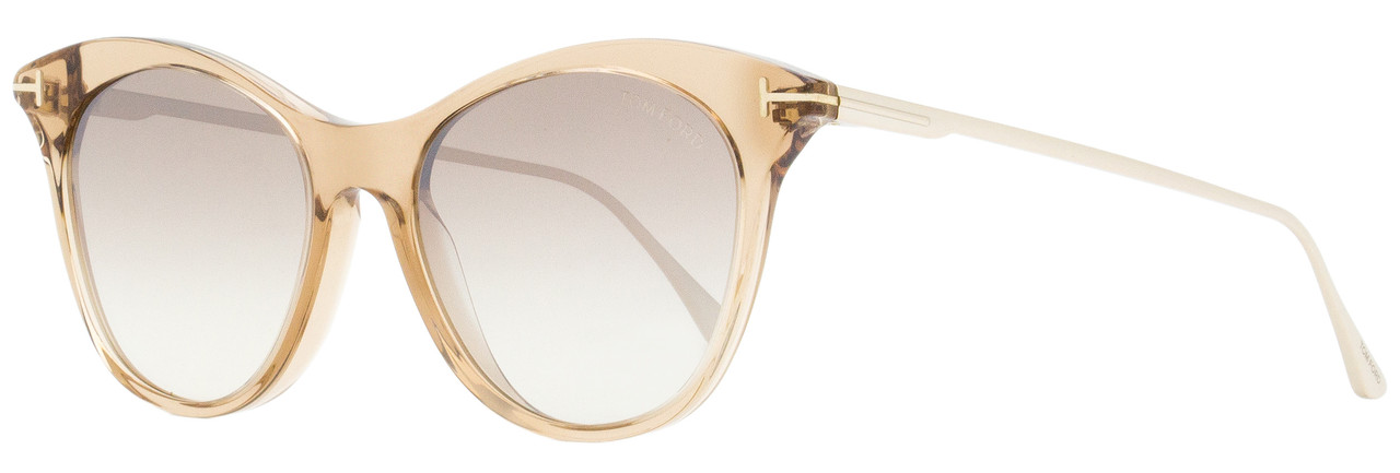 Tom Ford Oval Sunglasses TF662 Micaela 45G Transparent Brown/Gold 53mm  FT0662